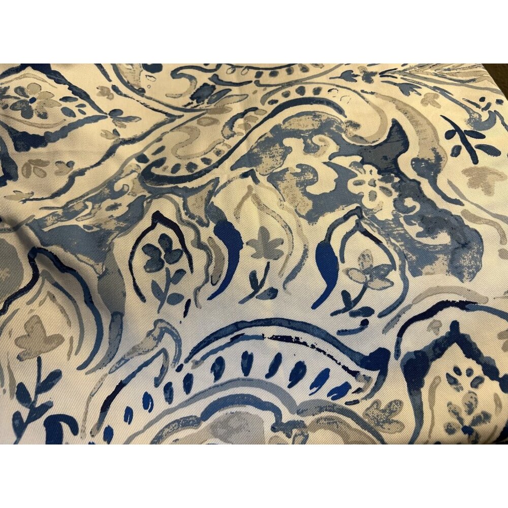 TAHARI Home 72" x 72"  Cotton Blend Imperial Damask Blue Gray Shower Curtain - Picture 2 of 3